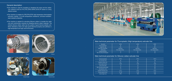 Extruder line for Fluoroplastic silicone rubber PVC PE